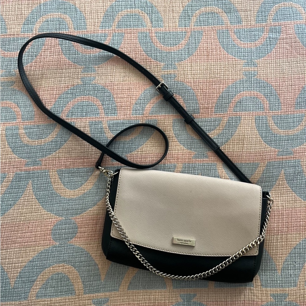 Kate Spade leather crossbody dual tone purse with chain